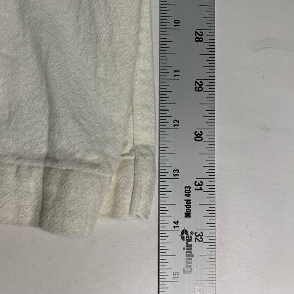 Zara 4 Womens Ecru Wide Leg Baggy Jeans Split Hem High Rise 100% Cotton - Picture 7 of 10